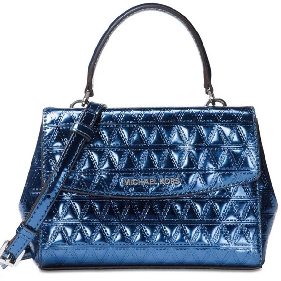 Michael Kors Handbags - Michael Kors AVA mini Blue leather Crossbody